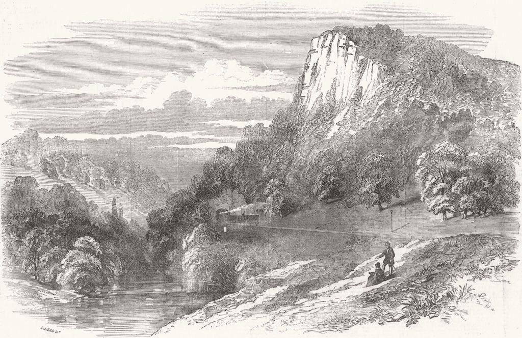 DERBYS. The High Tor Railway Tunnel 1849 old antique vintage print picture